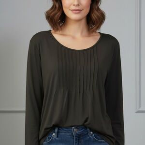 NWT Automet Women’s 3/4 Sleeve Casual Scoop Neck Blouse Black Size XL